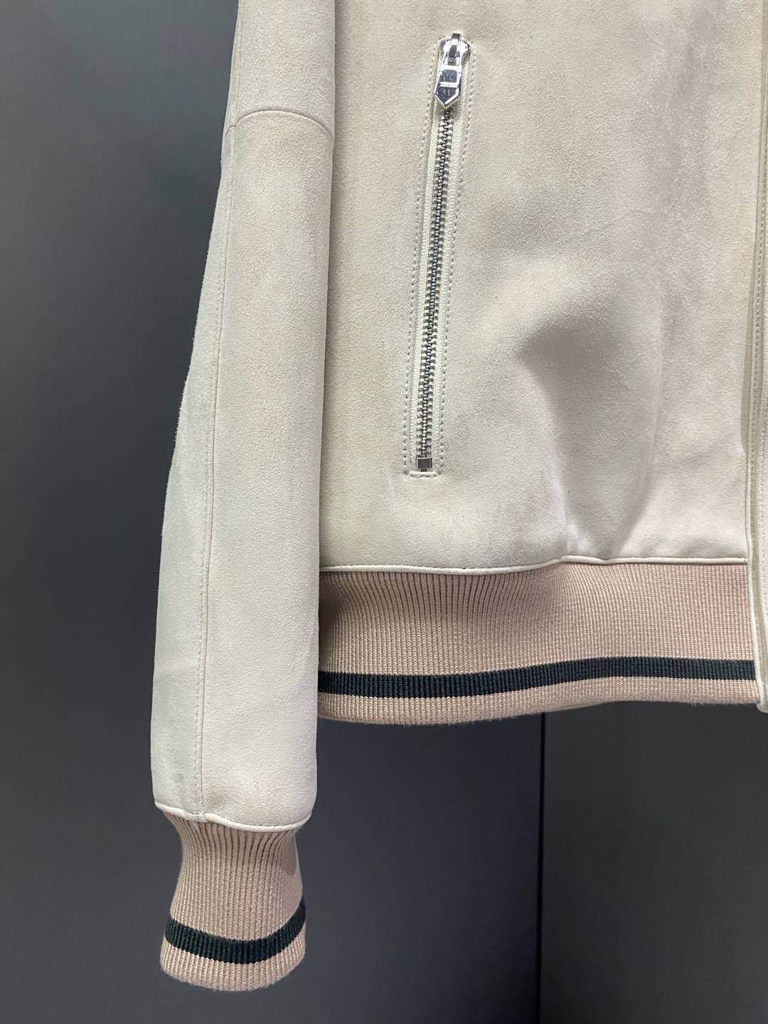 エルメス「Hermès」スエード レザー ベースボール ジャケット