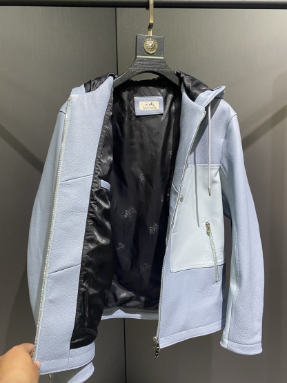 エルメス「Hermès」トップレザー フーデッド ジャケット