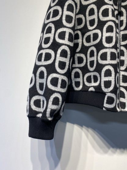 エルメス「Hermès」ダブルフェイス ジャカード ウール コート