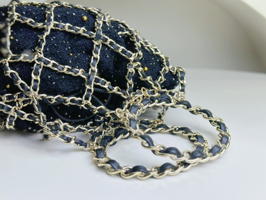 シャネル「Chanel」メティエ ダール スターライト サークル ネットバッグ