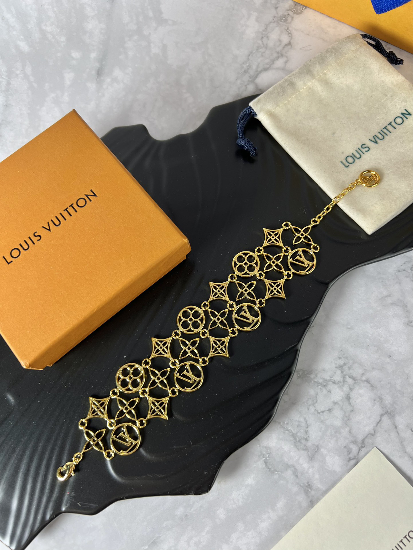 ルイ・ヴィトン「Louis Vuitton」Empreinte デュアルチェーンブレスレット