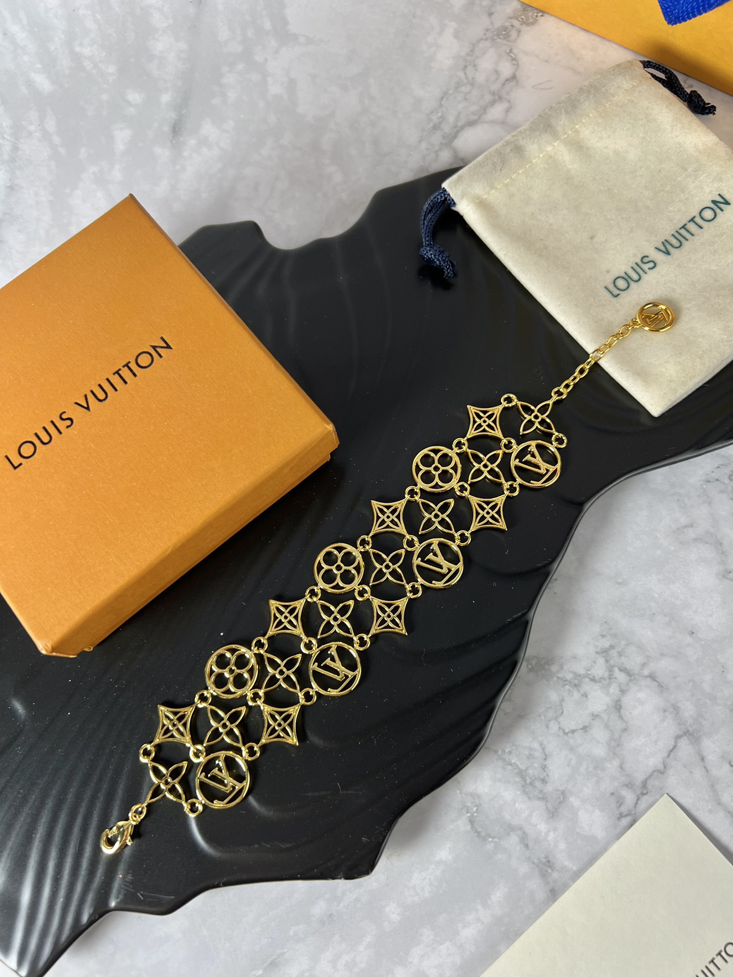 ルイ・ヴィトン「Louis Vuitton」Empreinte デュアルチェーンブレスレット