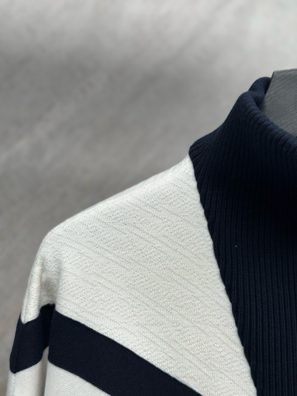 ルイ・ヴィトン「Louis Vuitton」ニットスタンドカラー 拼接ニット