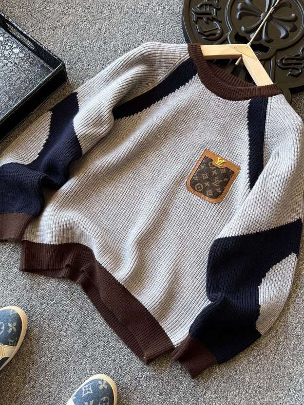 ルイ・ヴィトン「Louis Vuitton」メリノウール カラーストライプ セーター