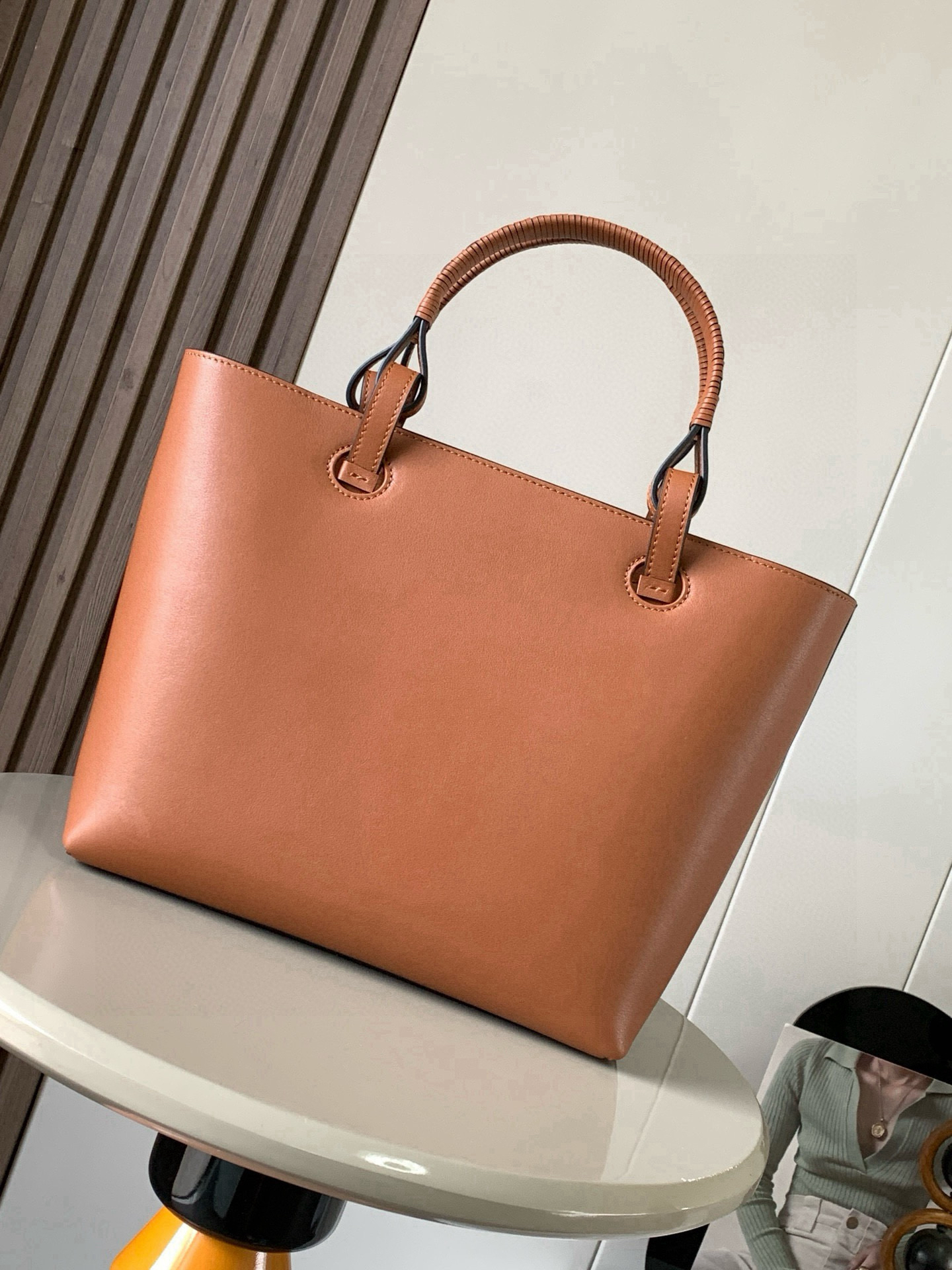 ロエベ「Loewe」Anagram Tote レザー＆リネン トートバッグ