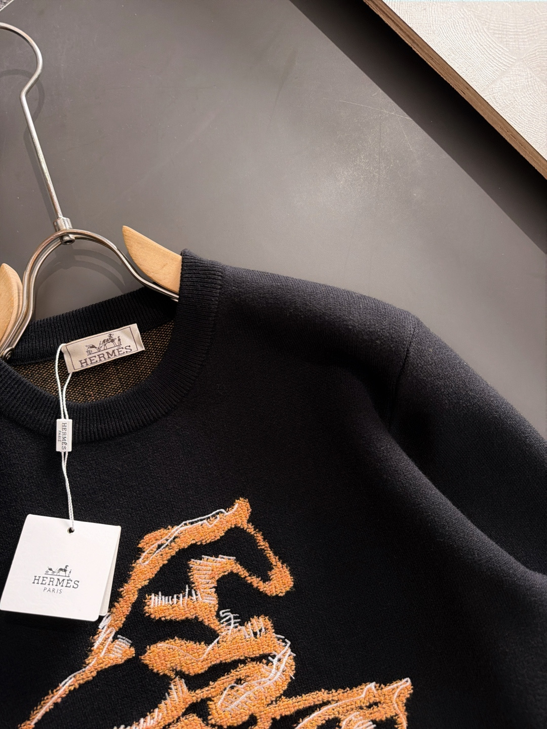 エルメス「Hermès」ペガサス オーナメント ニットプルオーバー