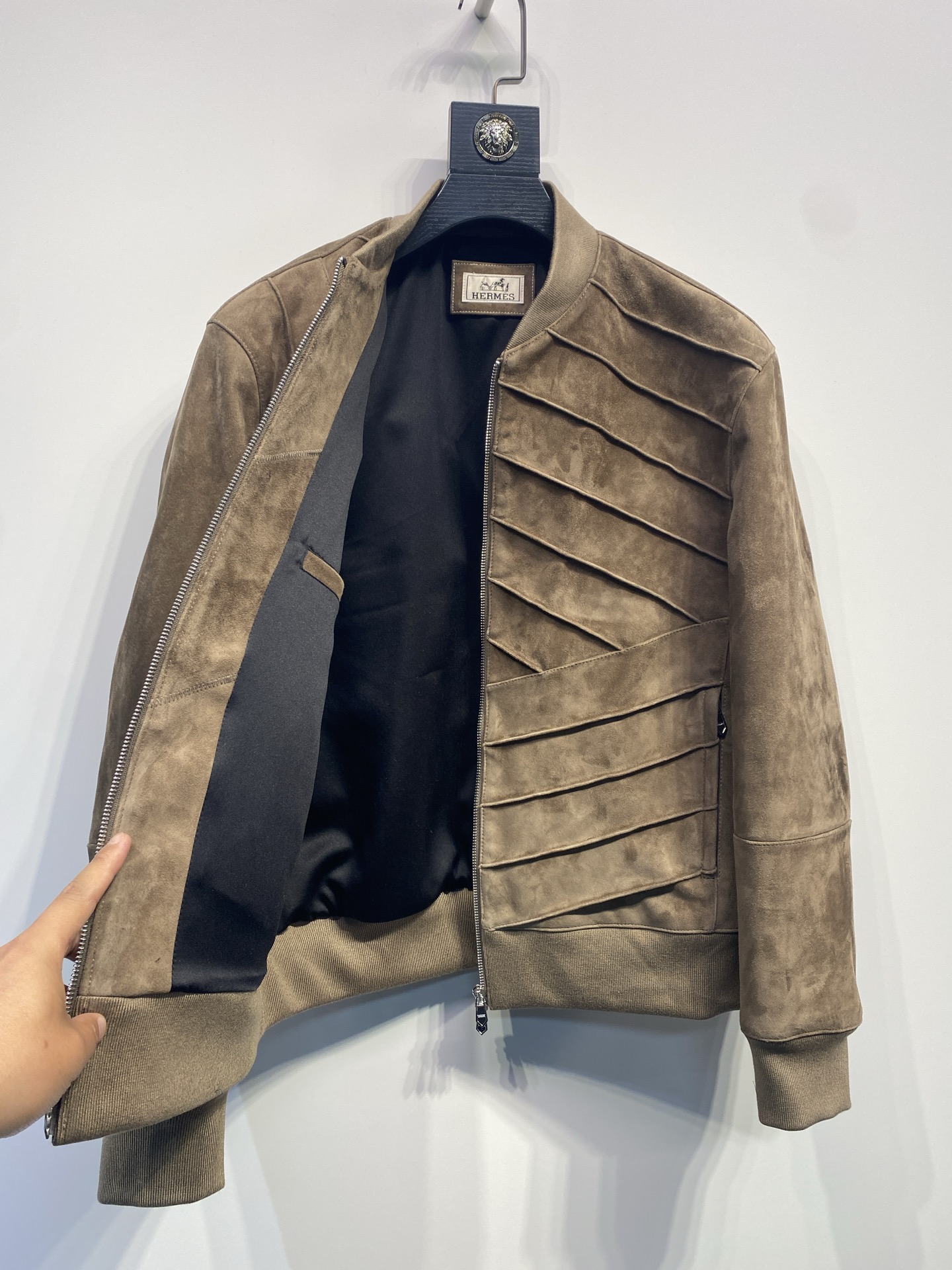 エルメス「Hermès」スウェード ライダースジャケット