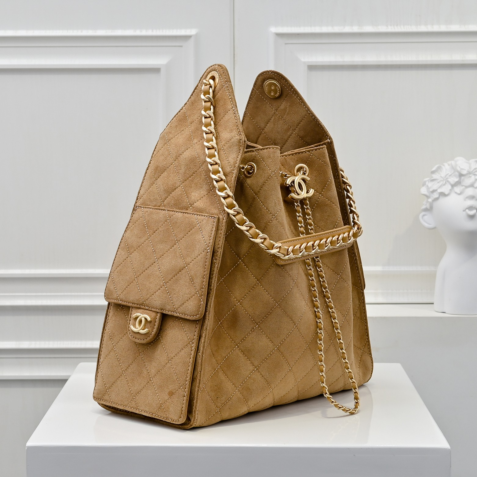 シャネル「Chanel」シャネル 25C スエード×カーフスキン ホーボーバッグ / ショルダーバッグ