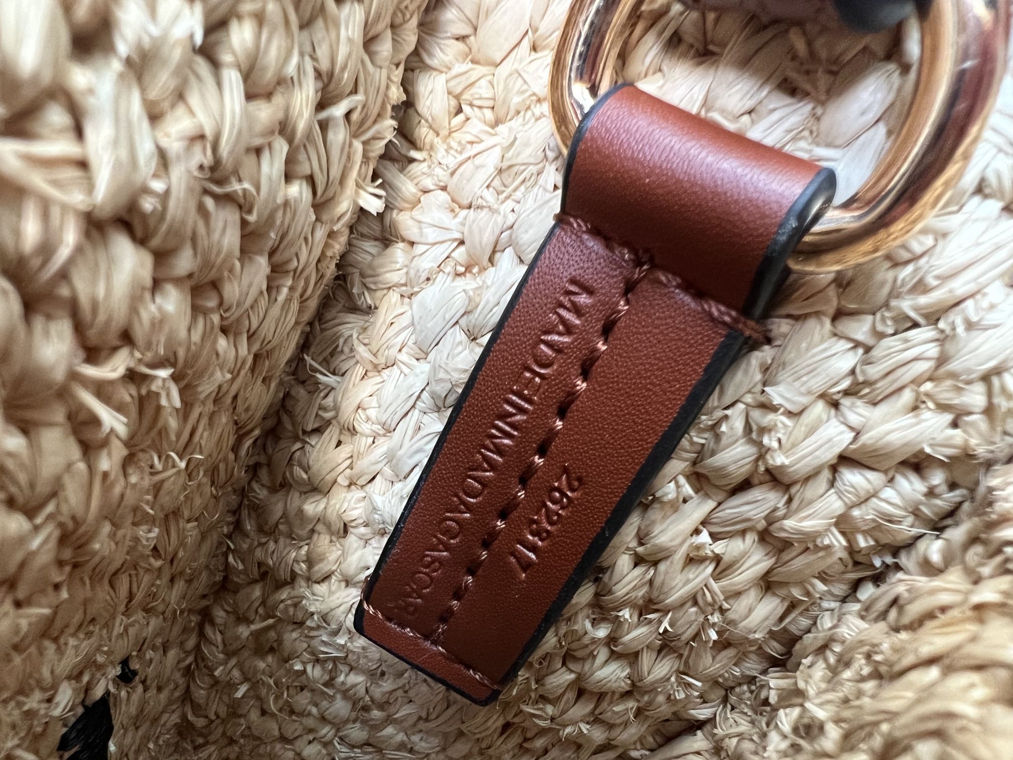 ロエベ「Loewe」Anagram Basket Small Straw Tote Bag