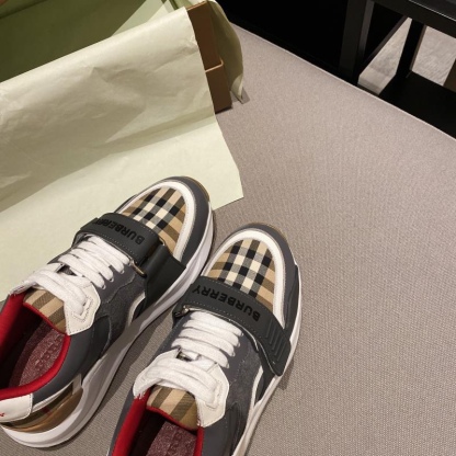 バーバリー「Burberry」バーバリー チェック プラットフォーム スニーカー / レザースニーカー