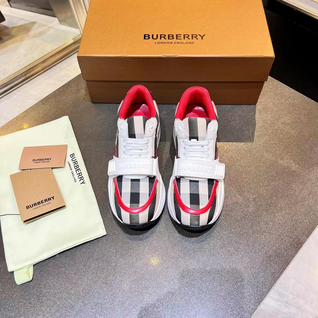 バーバリー「Burberry」バーバリー チェック プラットフォーム スニーカー / レザースニーカー
