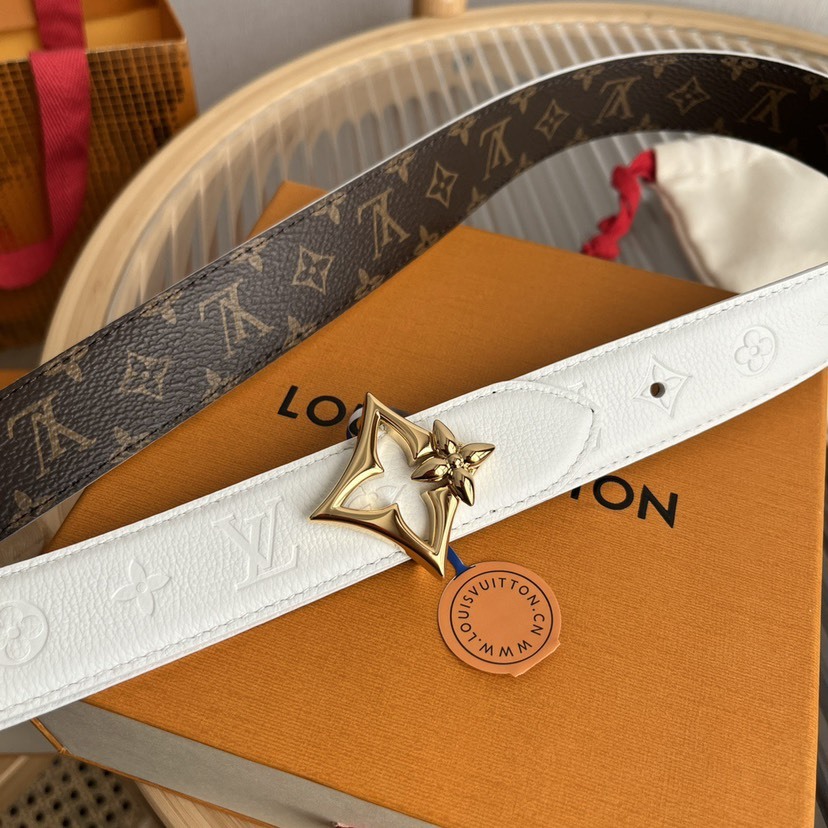 ルイ・ヴィトン「Louis Vuitton」ベルト･フラワーグラム 30MM リバーシブル