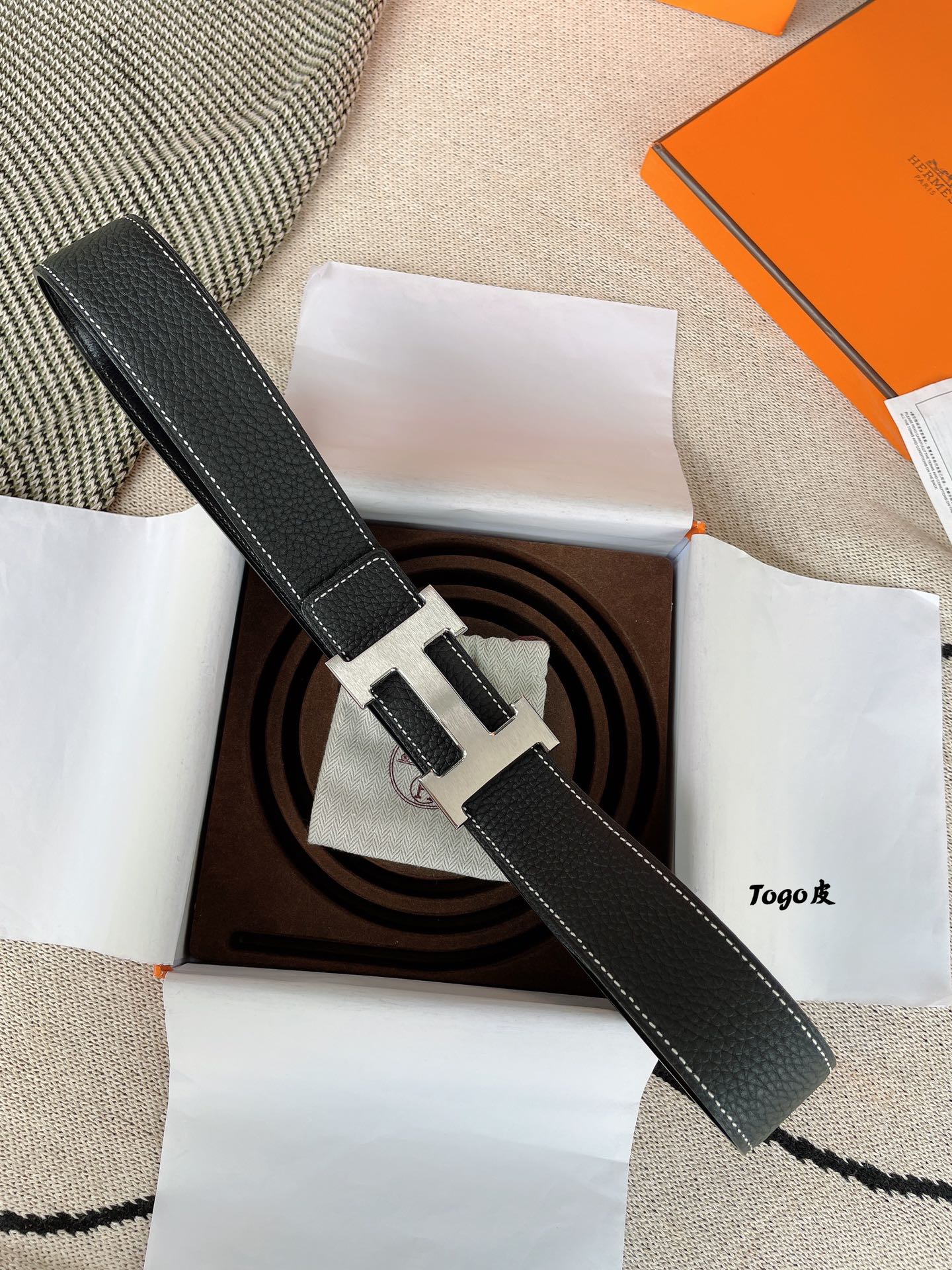 エルメス「Hermès」プレミアム トゴレザーベルト / ハイエンドウエストベルト38m