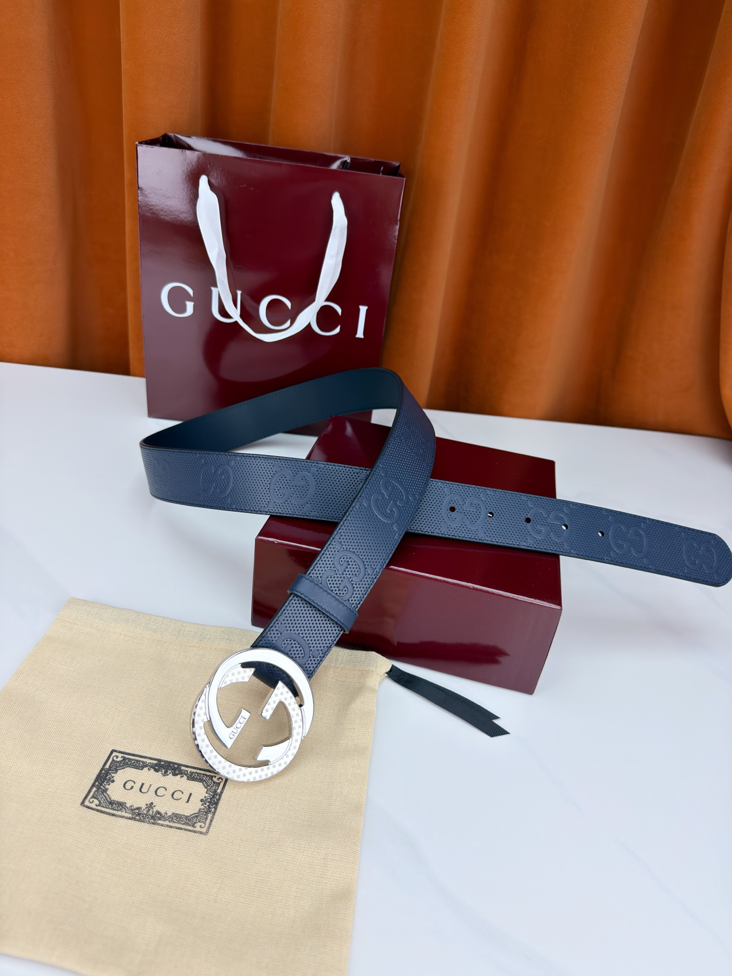 グッチ「Gucci」プレミアム トゴレザーベルト / ハイエンドウエストベルト38mm