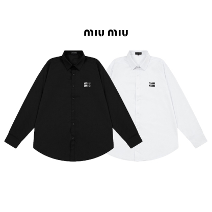 Miu Miuミュウミュウ ブランドロゴ ロングスリーブシャツ / シャツ