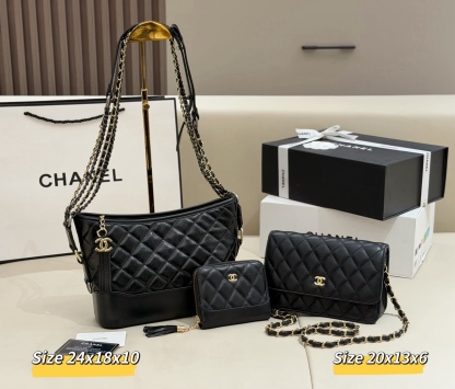 シャネル「Chanel」コンビネーションバッグ3点セット / トートバッグ＆ポーチセット