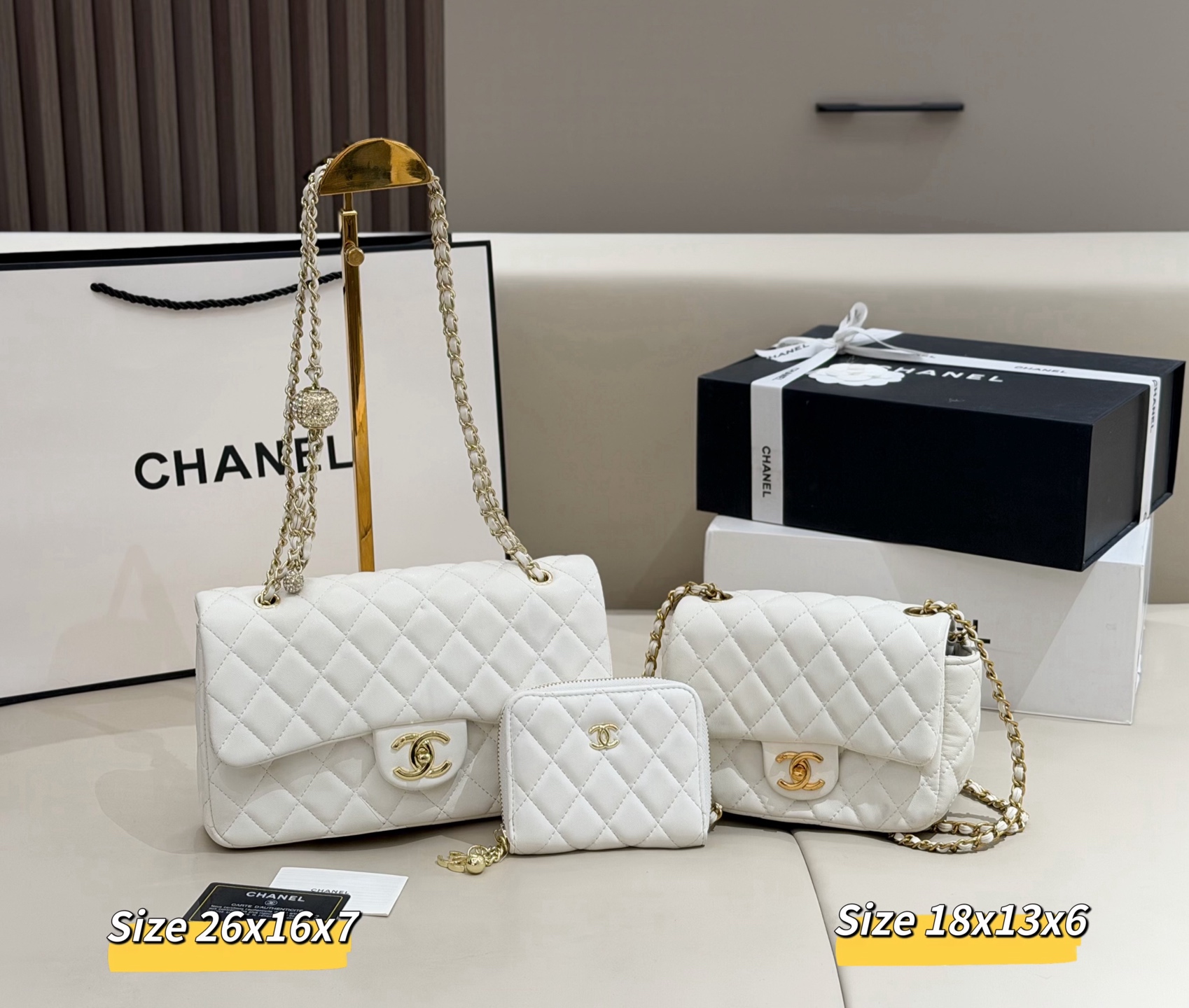 シャネル「Chanel」コンビネーションバッグ3点セット / トートバッグ＆ポーチセット