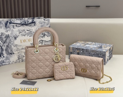 ディオール「Dior」コンビネーションバッグ3点セット / トートバッグ＆ポーチセット