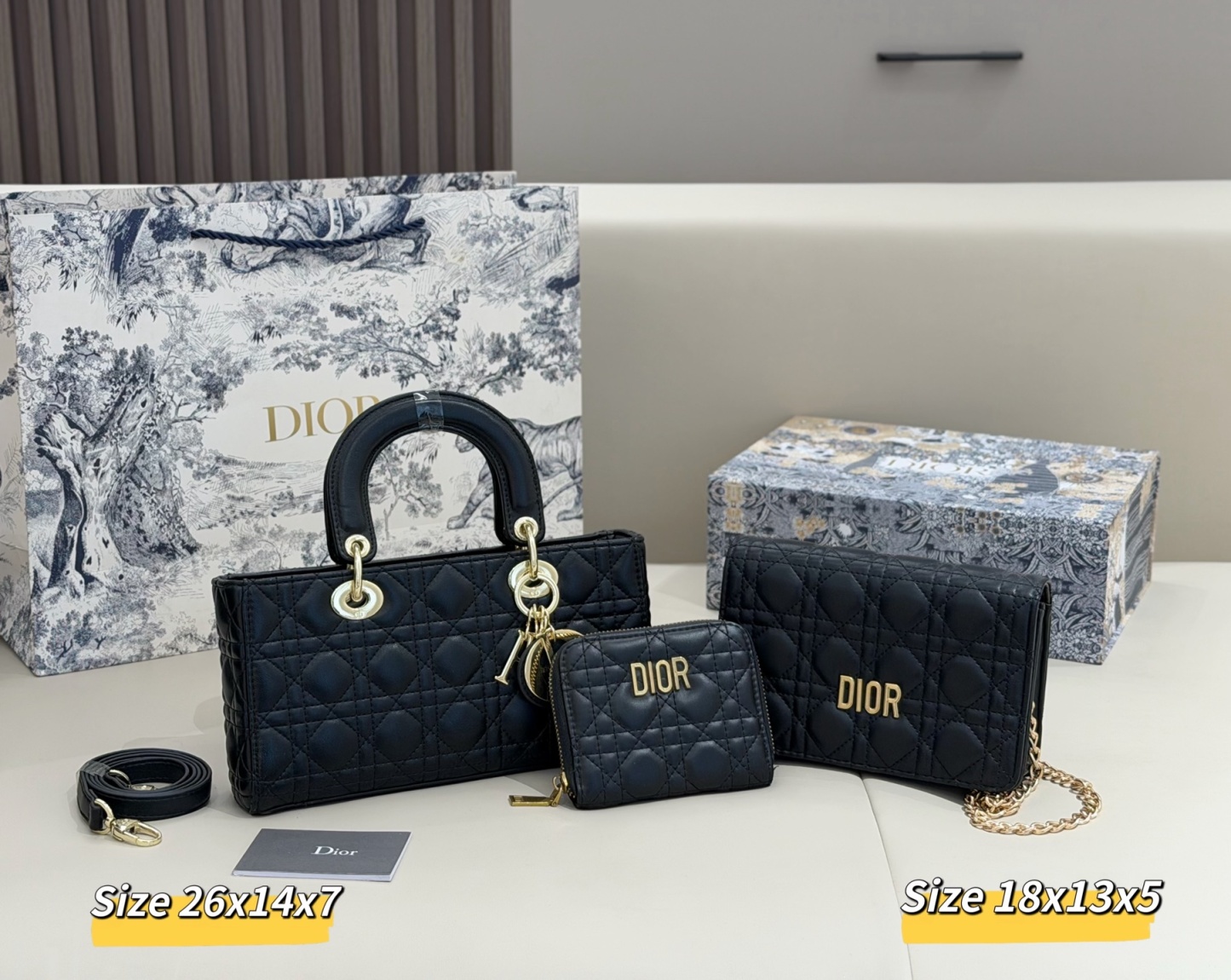 ディオール「Dior」コンビネーションバッグ3点セット / トートバッグ＆ポーチセット