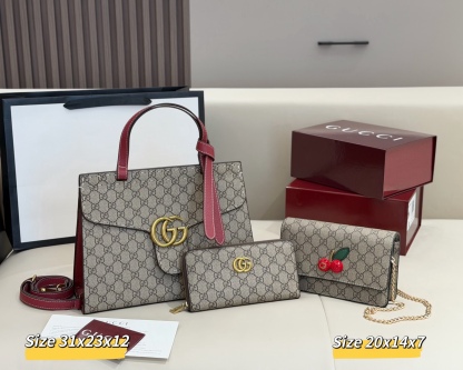 グッチ「Gucci」コンビネーションバッグ3点セット / トートバッグ＆ポーチセット