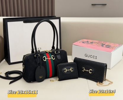 グッチ「Gucci」コンビネーションバッグ3点セット / トートバッグ＆ポーチセット