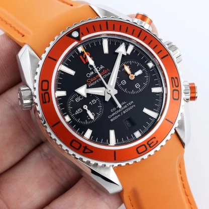 オメガ「Omega」Seamaster Planet Ocean Chronograph 45.5MM スチールケース＆スチールバンド メンズ腕時計