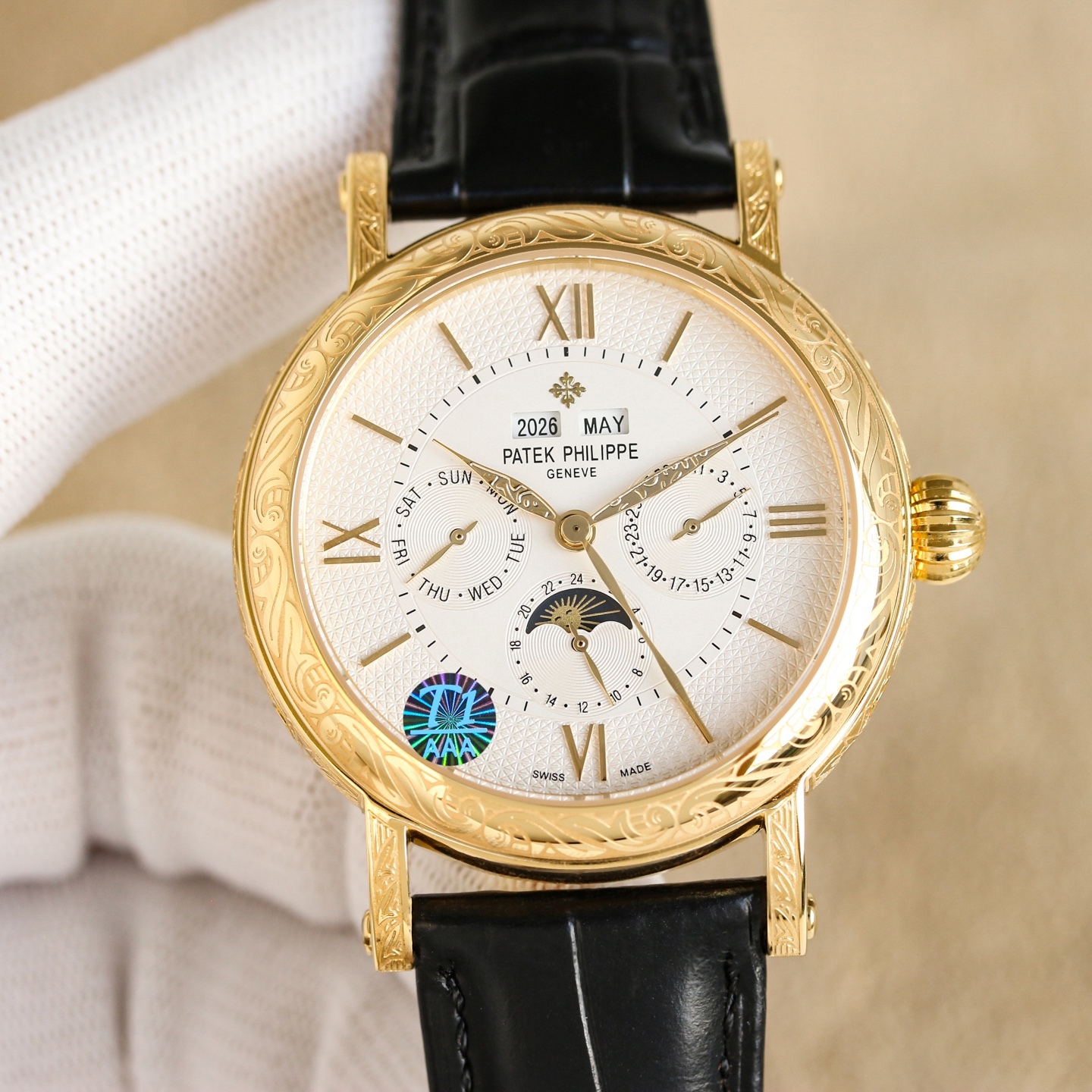 Patek Philippe パテック・フィリップ スタイル 満鑽 鍋蓋ガラス オートマティック / カスタムウォッチ