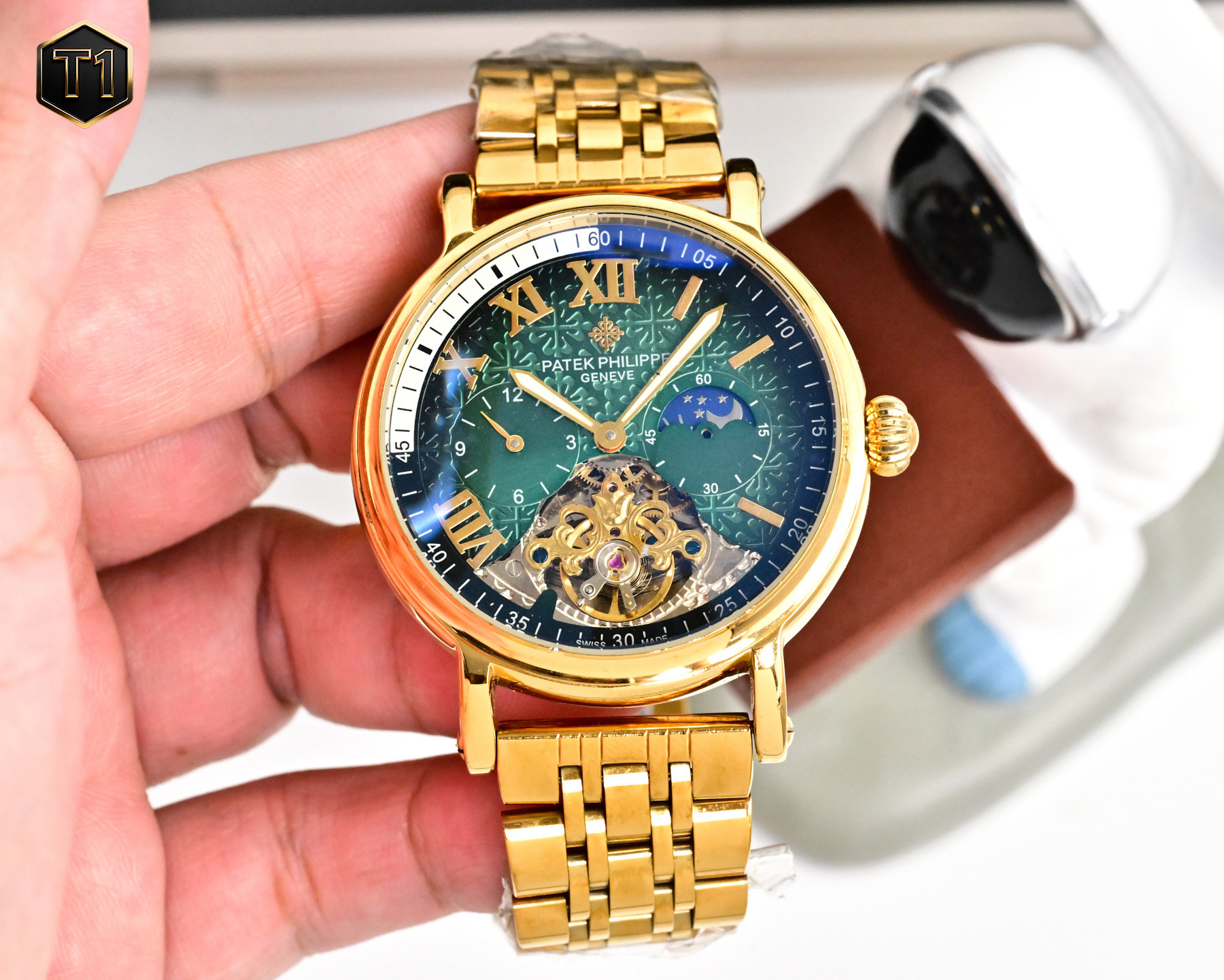 Patek Philippe パテック・フィリップ デザイン 大型テンプ メンズ オートマティックウォッチ / 機械式腕時計