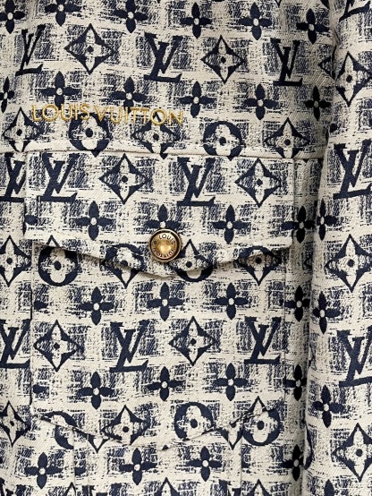 ルイ・ヴィトン「Louis Vuitton」モノグラム柄 ジャカード フリップカラー ジャケット / ワークジャケット
