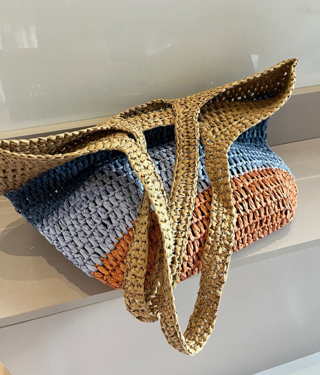 プラダ「Prada」ラフィアトート 1BV789 ショルダーバッグ