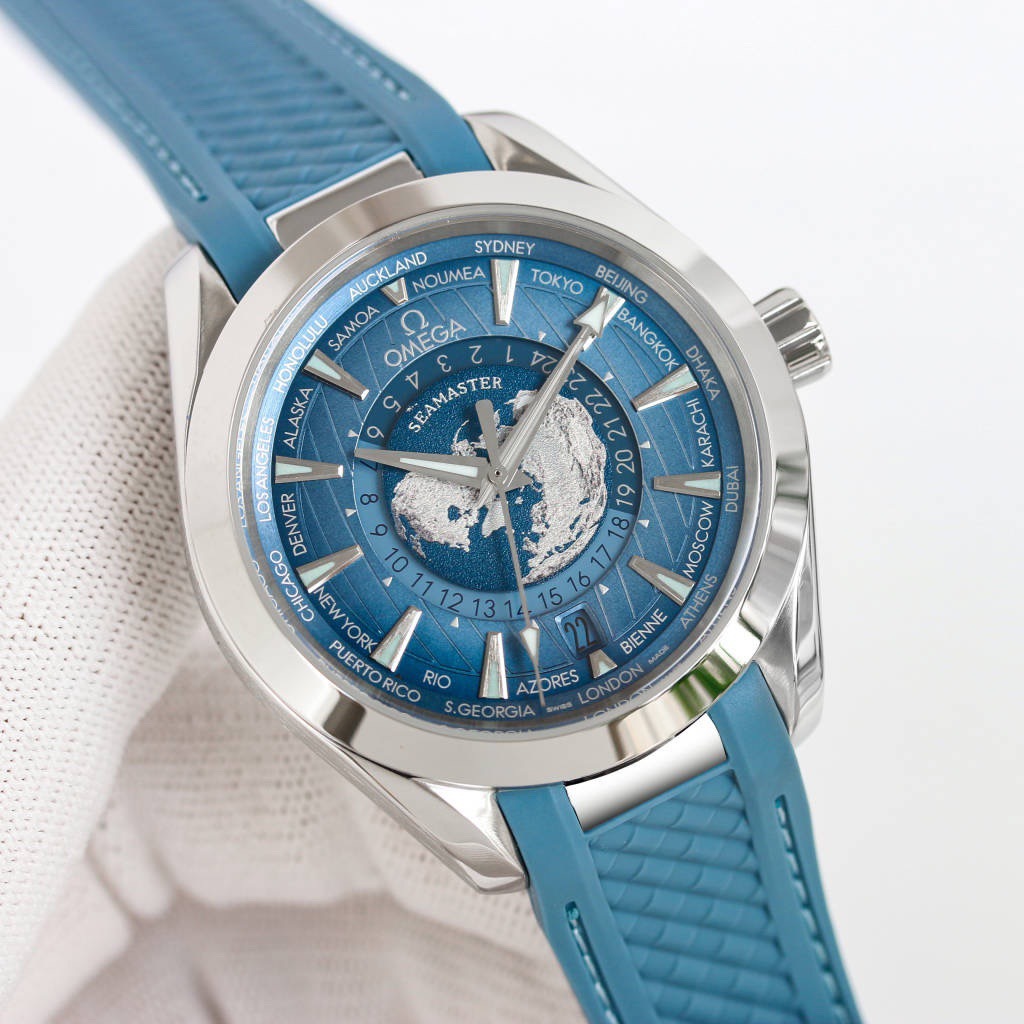 オメガ「Omega」シーマスター アクアテラ ワールドタイム メンズ メカニカル ウォッチ43MM