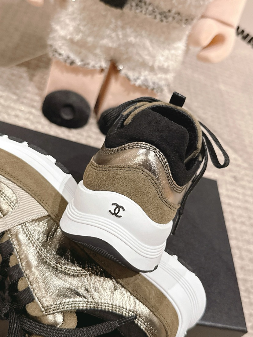 シャネル「Chanel」シャネル スタイル レザースニーカー (パンダカラー) / レジャースニーカー