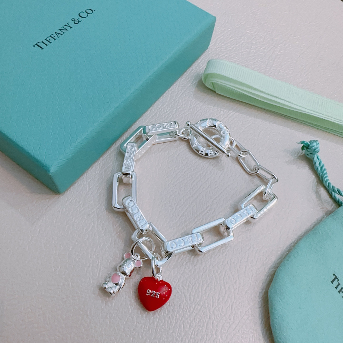 ティファニー「Tiffany & Co.」ポリッシュドシルバーリンク ブレスレット