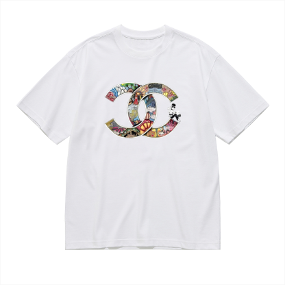 大人気!Colorful Chanel CCシャネル CCブローチ ショートスリーブTシャツ / クルーネック