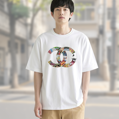 大人気!Colorful Chanel CCシャネル CCブローチ ショートスリーブTシャツ / クルーネック