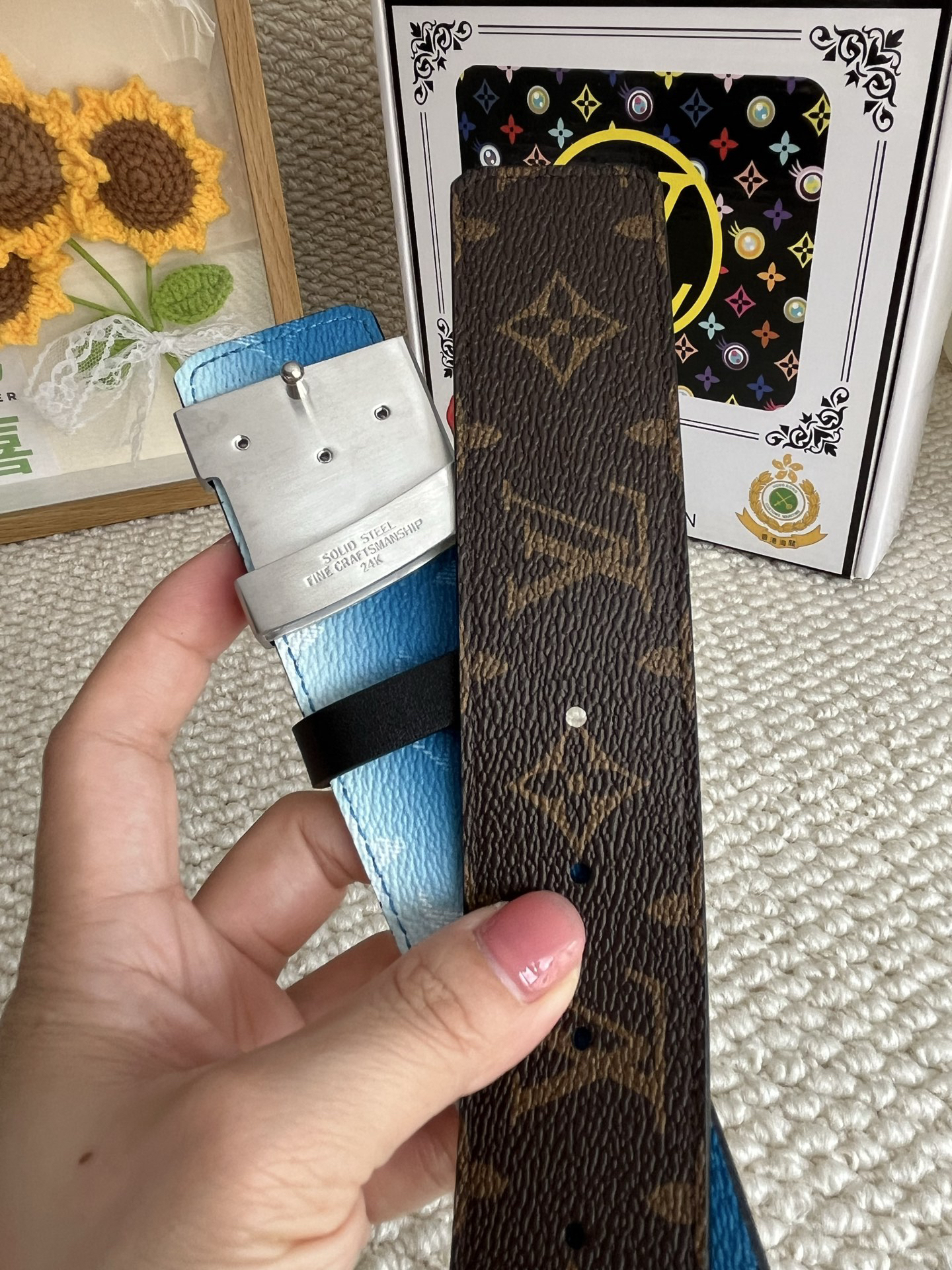 ルイ・ヴィトン ファッションアイテム メンズベルト クラシックバックル 牛革