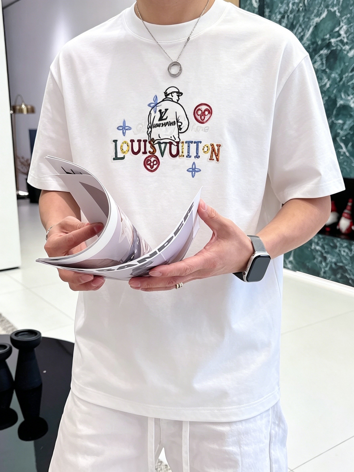 ルイ・ヴィトン「Louis Vuitton」ロゴプリントTシャツ / ショートスリーブ クルーネック