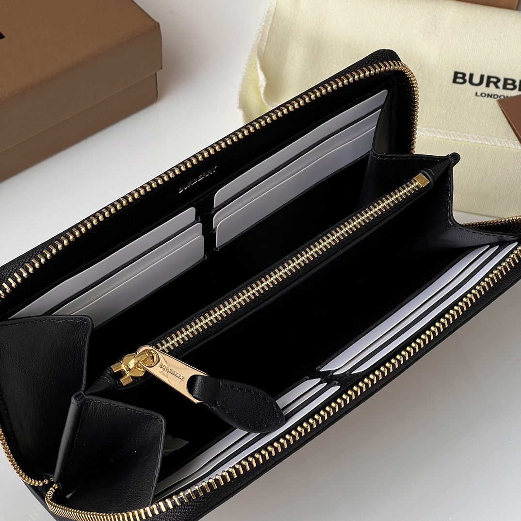 バーバリー「Burberry」チェック エコファブリック フルジップ ウォレット