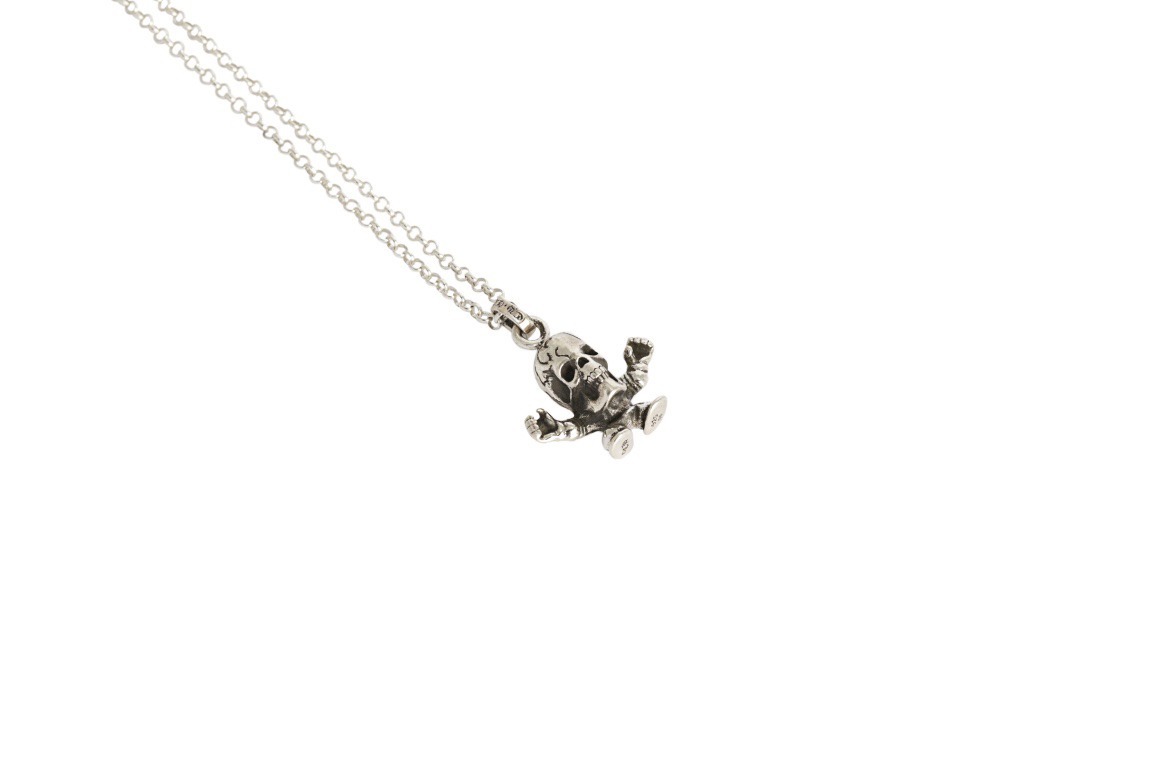 クロムハーツ「Chrome Hearts」スカルペンダント＆ビーズチェーンネックレス