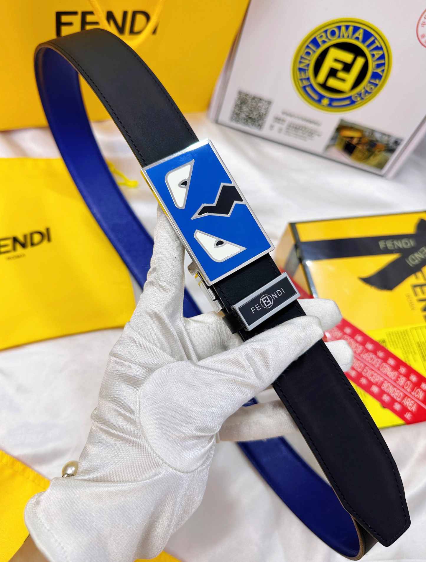 フェンディ「Fendi」リトルモンスター ベルト - リバーシブル フックベルト