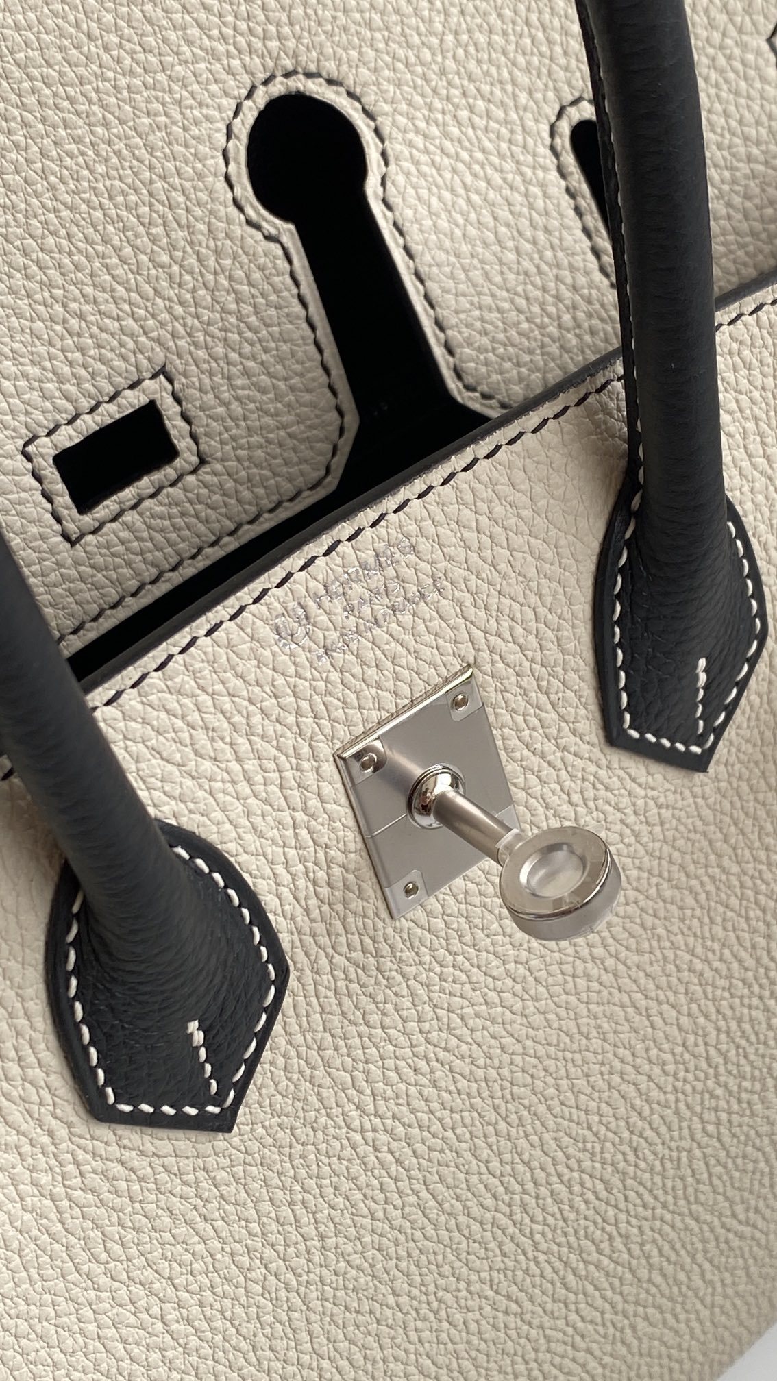 エルメス「Hermès」Birkin 25 パンダ レザー ショルダーバッグ