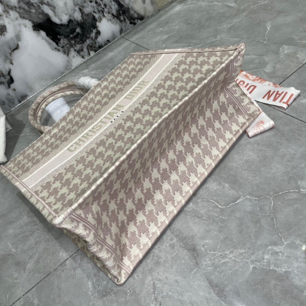 ディオール「Dior」Book Tote 千鳥柄 ラージサイズ ショッピングトートバッグ