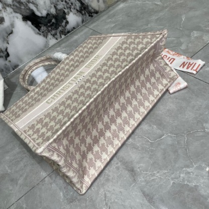 ディオール「Dior」Book Tote 千鳥柄 ラージサイズ ショッピングトートバッグ