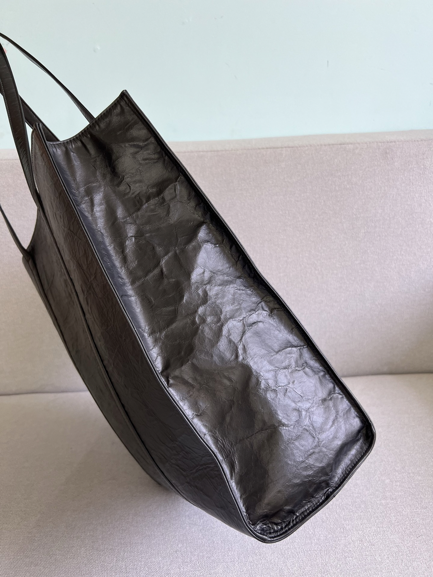 プラダ「Prada」ヴィンテージラムスキン ドレープトート トートバッグ