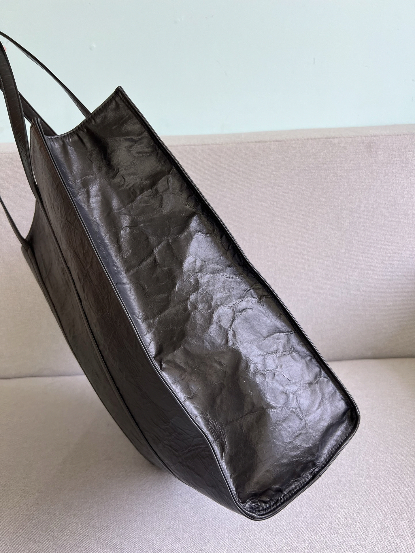 プラダ「Prada」ヴィンテージラムスキン ドレープトート トートバッグ