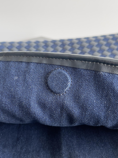 ボッテガ・ヴェネタ「Bottega Veneta」HOP デニム＆レザー ラージショルダーバッグ