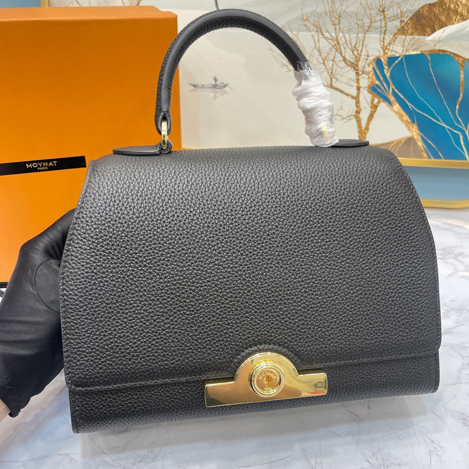 モイナ「Moynat」Réjane レザーバッグ