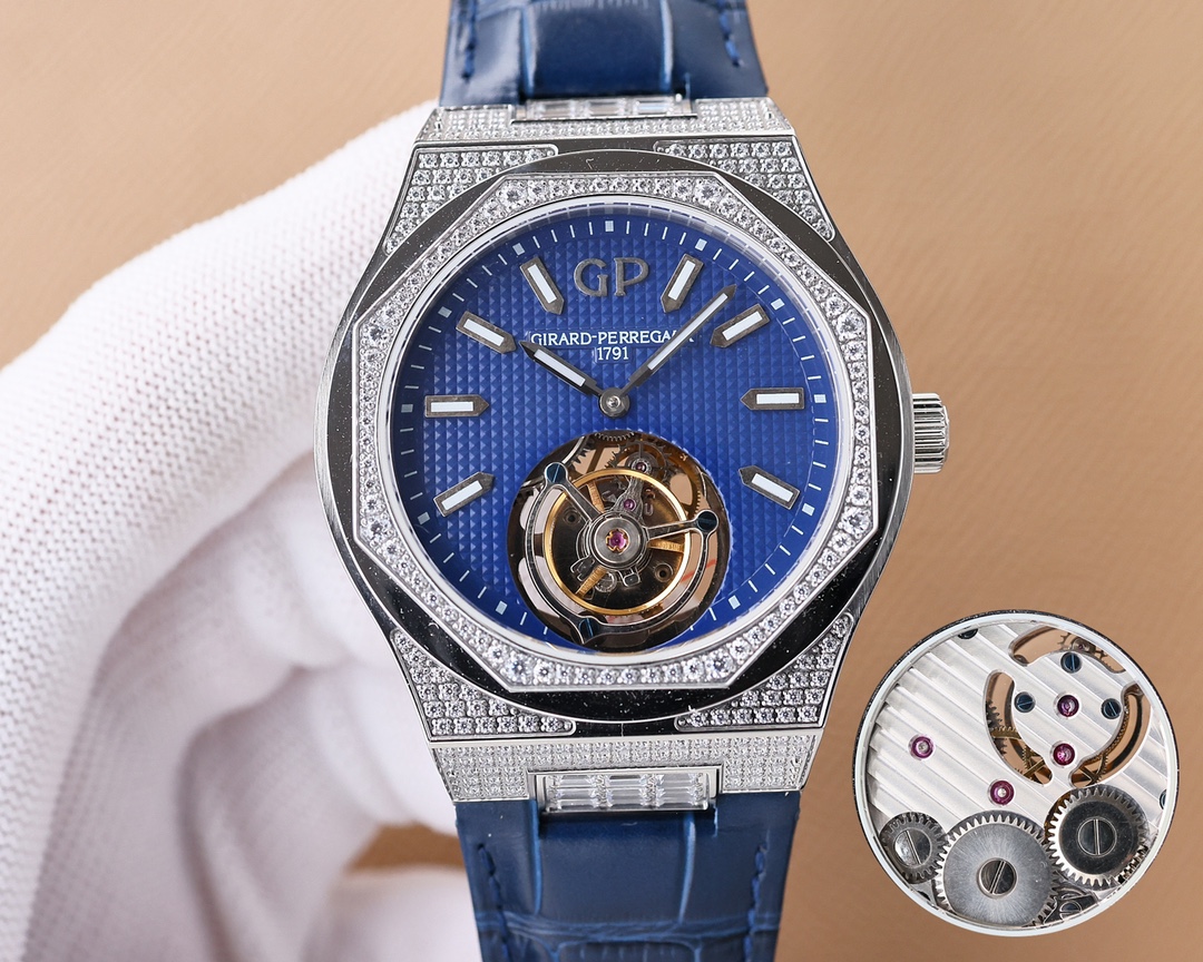 ジラール・ペルゴ「Girard-Perregaux」 ラウレアート クロノグラフ トゥールビヨン 腕時計42MM