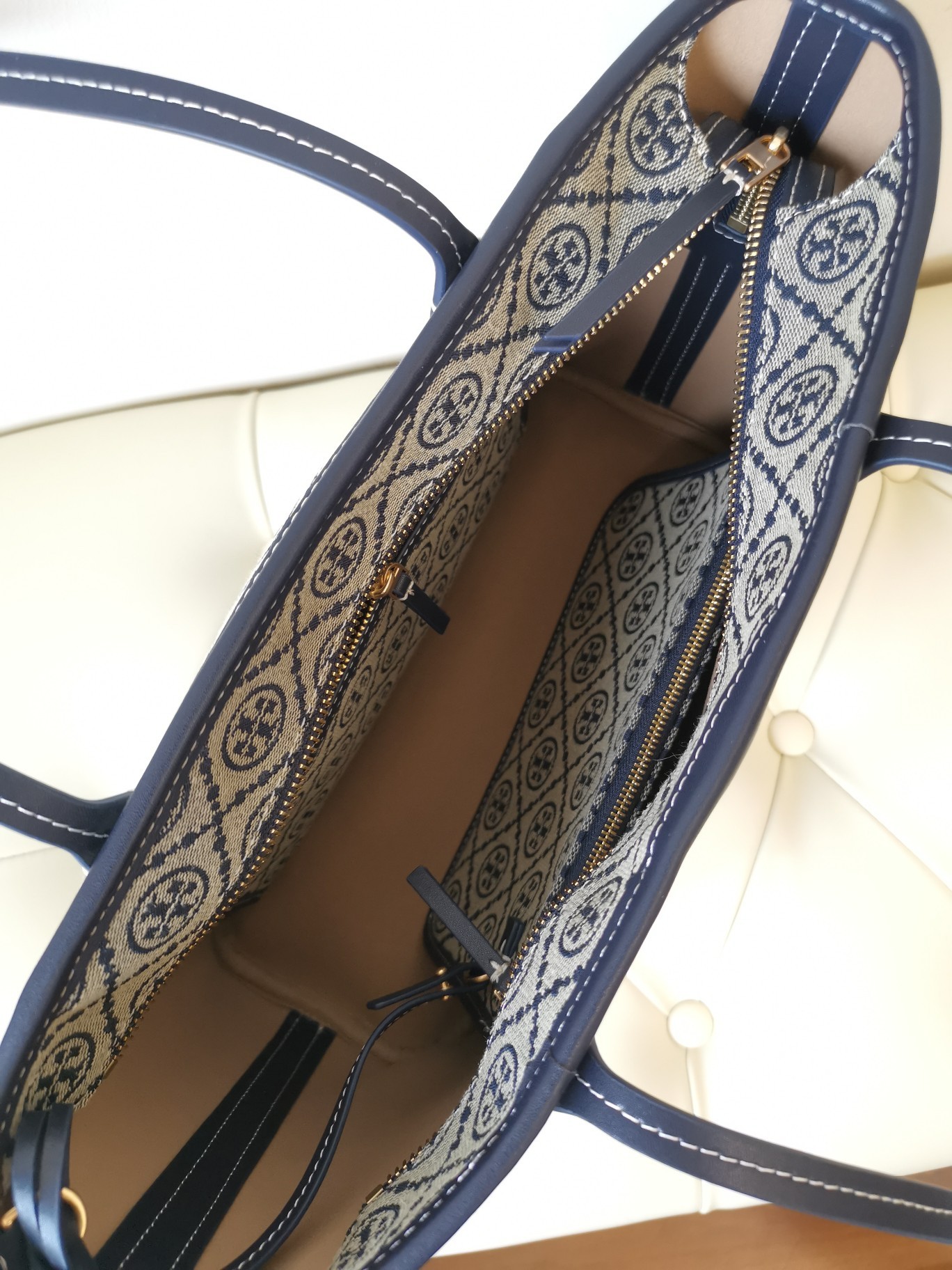 トリー バーチ「Tory Burch」1915 ブルーフラワー トートバッグ