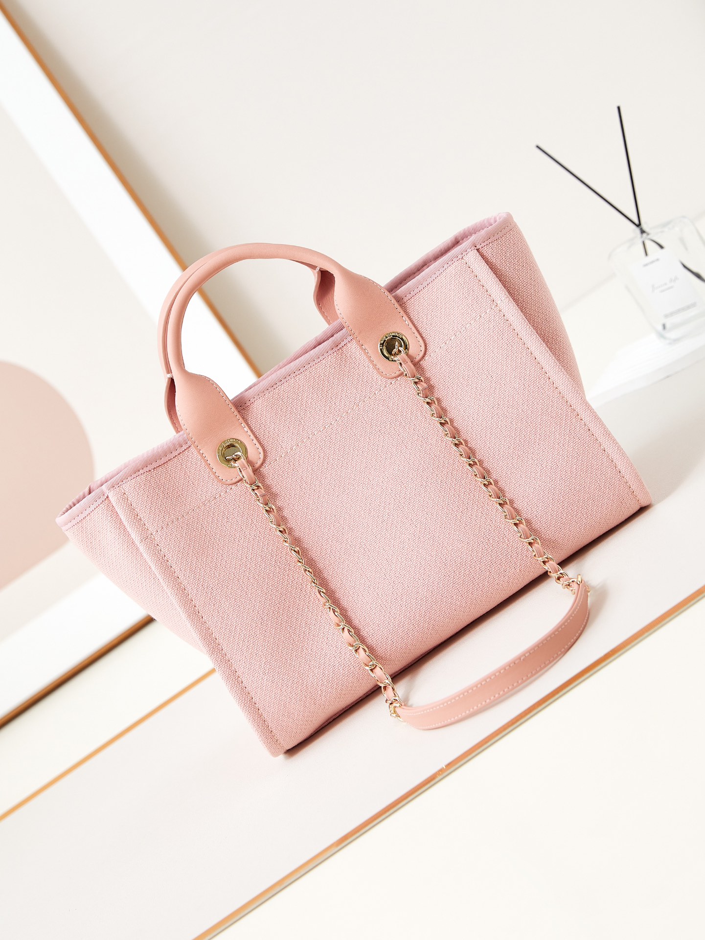 シャネル「Chanel」22SS シーズン ピンク ビーチトートバッグ